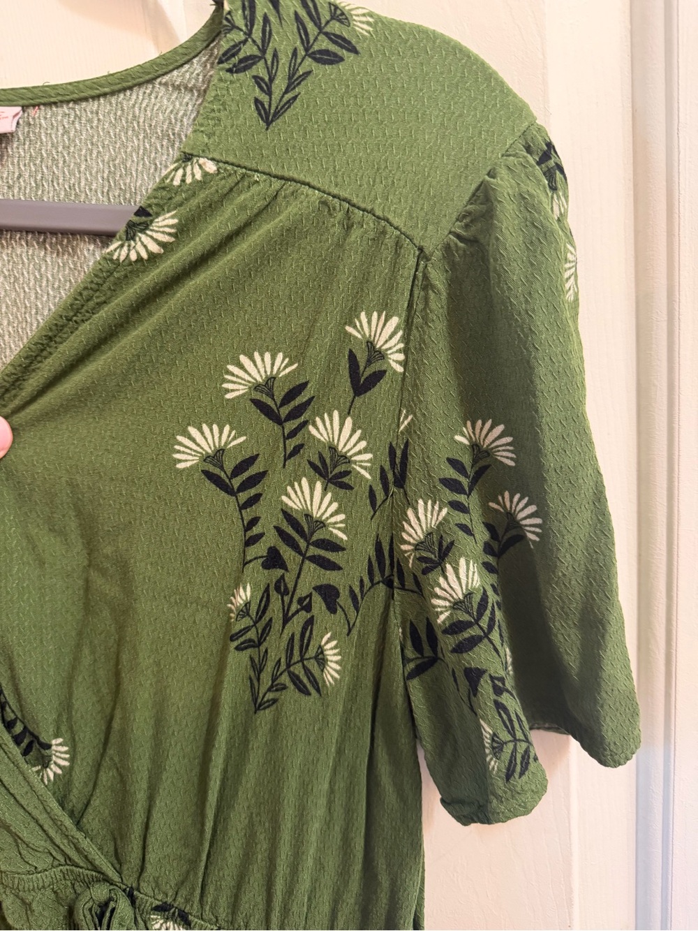 Knox Rose Olive Green Floral Maxi Wrap Dress - Picture 2 of 5